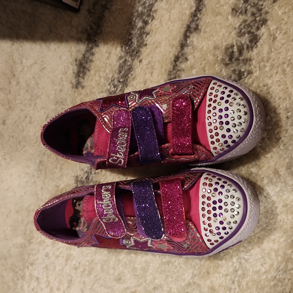 Girls sketcher light up velcro sneakers